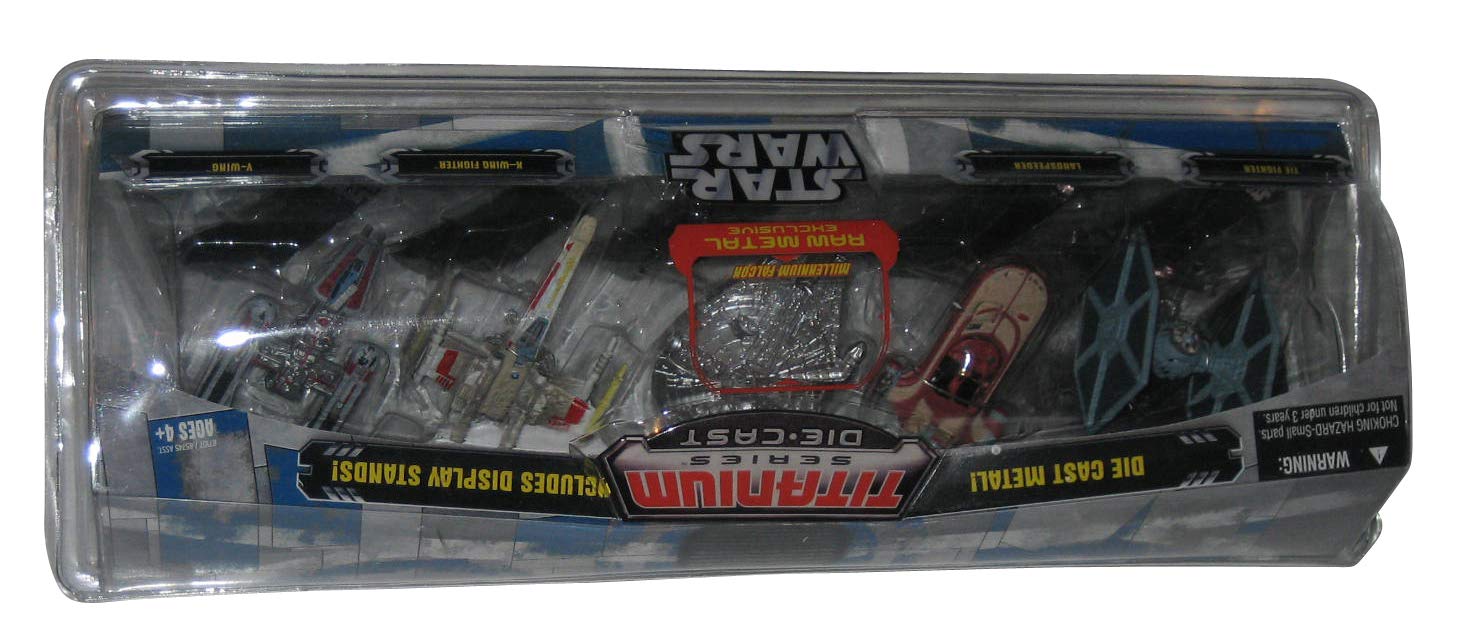 Star Wars Titanium フィギュアセット7個セット Amazon.com: Star Wars Titanium Series Millenium Falcon Raw Metal